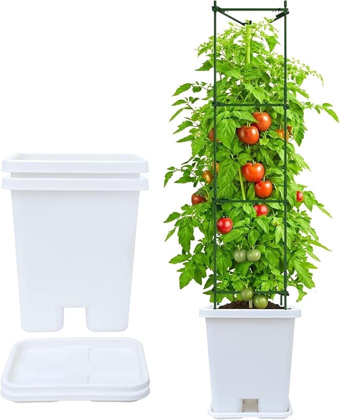 Growing Vegetable Planter Pot 3 Packs, 15 * 14.2 Inches Deep Rectangle Pots by Oliz