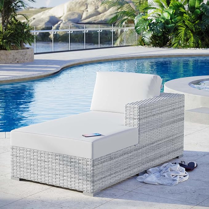 Modway EEI-4304-LGR-WHI Right Chaise, Light Gray White by Modway