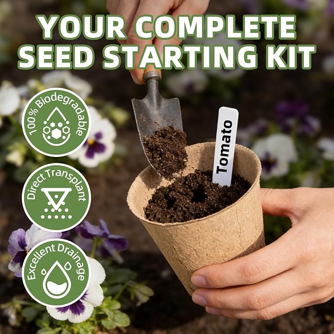 70Pcs Biodegradable 4” Peat Pots - Image 2