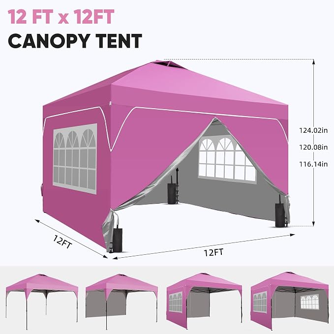 GDY 12x12FT Pop Up Canopy Tent - Image 2