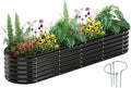 Garden Box Raised Flower Bed Galvanized Metal Planter Round Raised Garden Bed by ZFHgarden