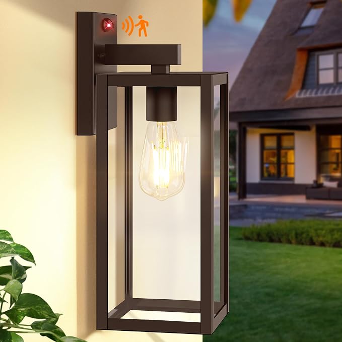 Upgraded Motion Sensor Outdoor Wall Light, Large Size Dusk to Dawn Porch Light by BringYouBrightFuture