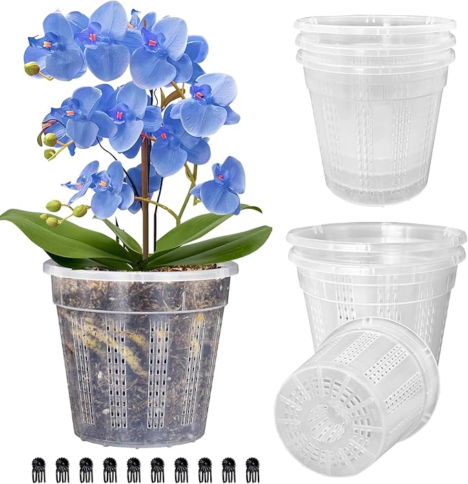 Orchid Pot, 6 Packs of 6.1" Orchid Pots by HOLANHING