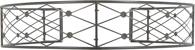 SAFAVIEH Outdoor Collection Mizell Black Rust Lattice Wrought Iron Moon Gateway - Image 4
