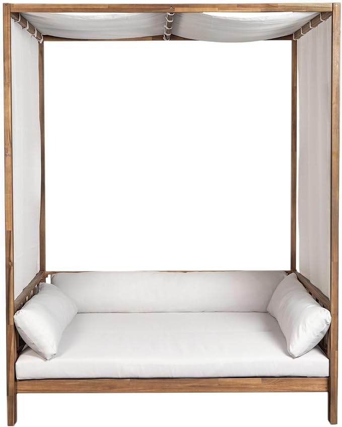 Scott Living Outdoor Acacia Wood Daybed - Image 4