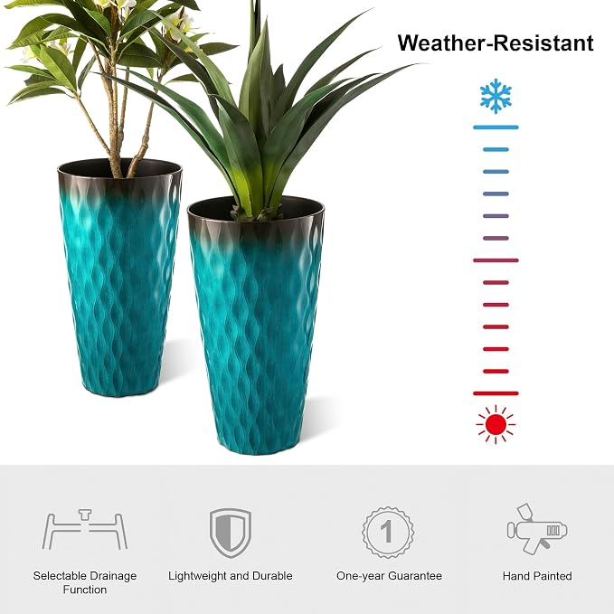 Glitzhome 23.75" H Oversized Tall Planter, - Image 3