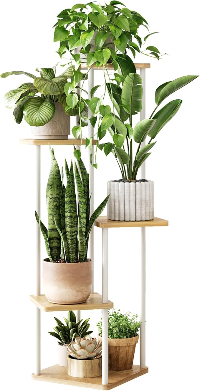 Tall Plant Stand Indoor 5 Tiered Plant Shelf by Gentingbro