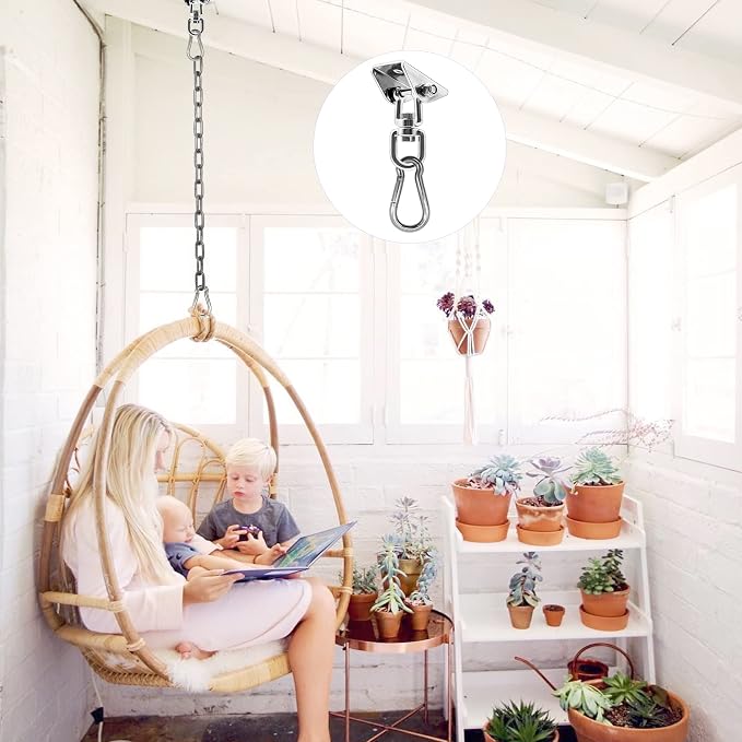 Hammock Hanging Kit with Swing Chain 39inch, 1000lbs Capacity Hanging Hooks - Image 7