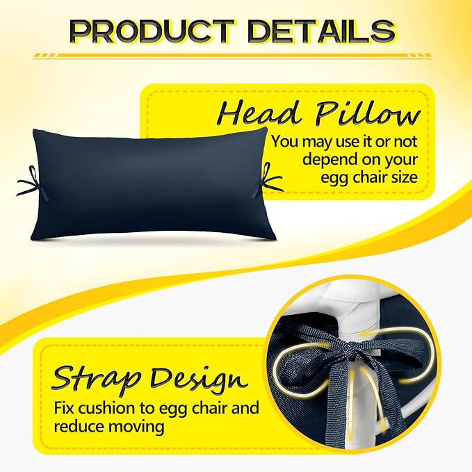 MAGIC ELEPHANT Egg Chair Cushion, Memory Foam Hanging Egg Chair Cushion - Image 3
