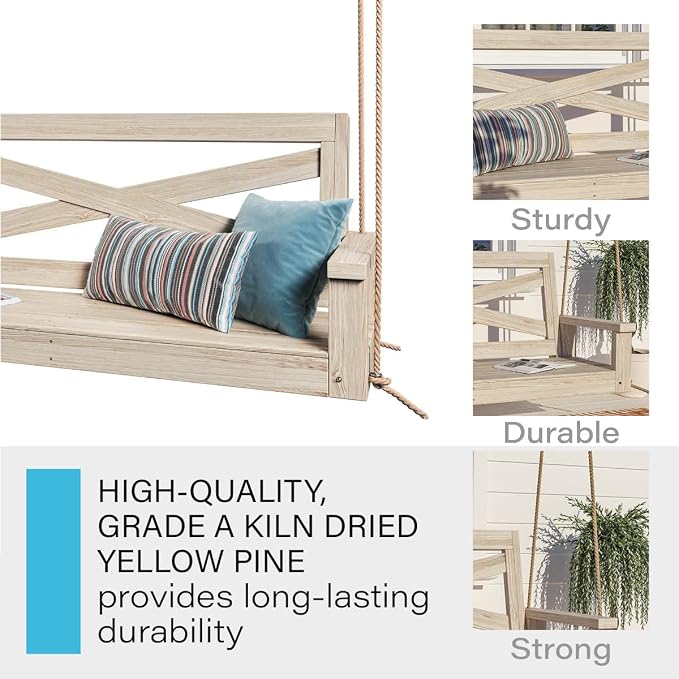 Porchgate Amish Heavy Duty 700 Lb Boardwalk Porch Swing W/Ropes - Image 5