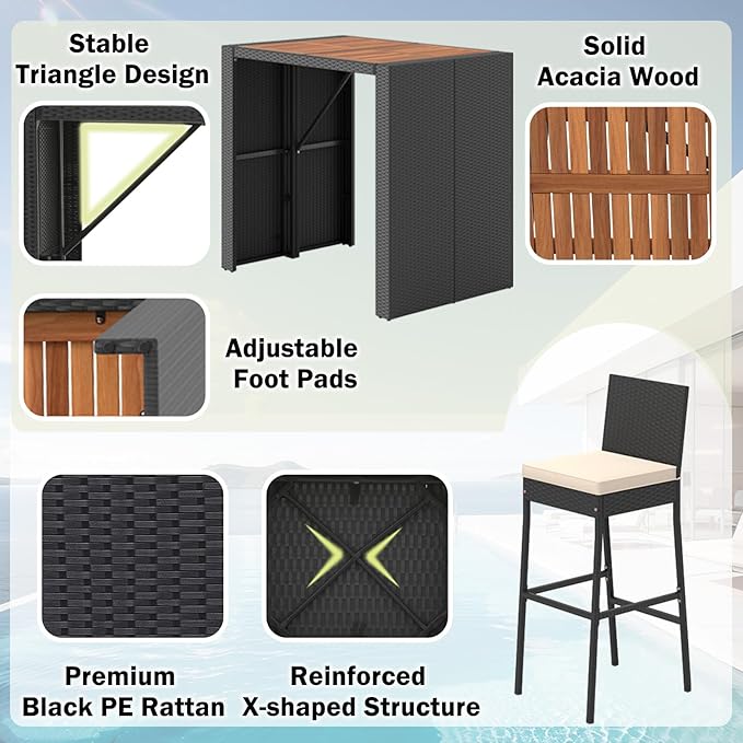 RELAX4LIFE 5-Piece Outdoor Bar Set - Image 5