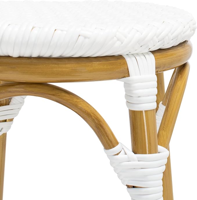 Safavieh Outdoor Collection Kipnuk White Stacking 30-inch Bar Stool - Image 5