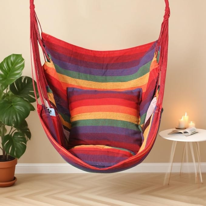 Goutime Hammock Chair, Indoor Hanging Rope Swing, Tree Swinging Chairs - Image 5