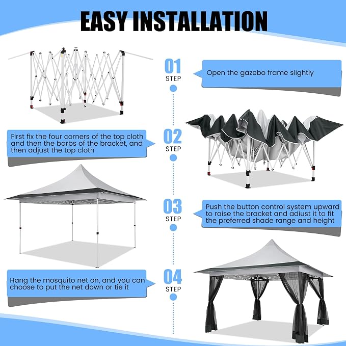 COBIZI 12x12 Pop up Canopy Gazebo on Clearance, Outdoor Canopy Tent - Image 6