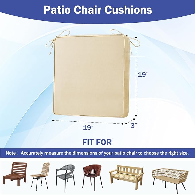 Patio Chair Cushions, Waterproof Outdoor Cushions - Image 2