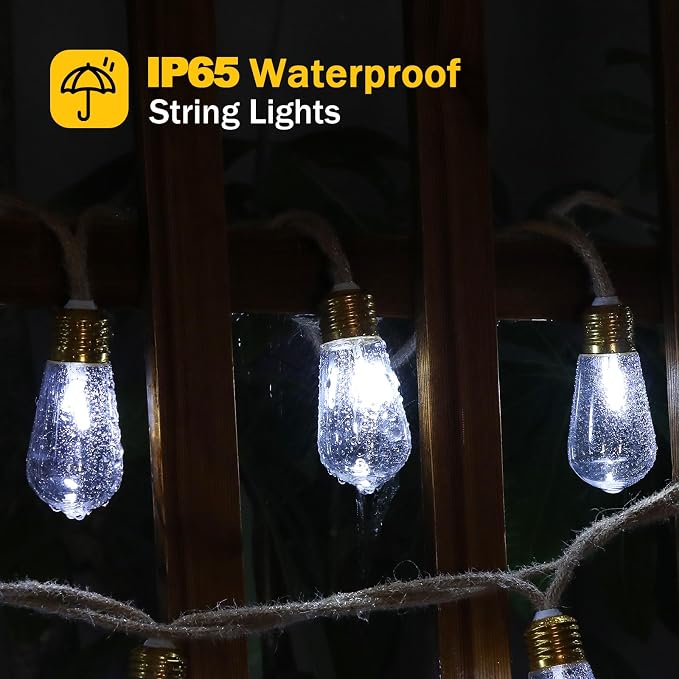 Outdoor String Lights, 24FT 20 LED Bulbs Shatterproof Patio String Lights - Image 5