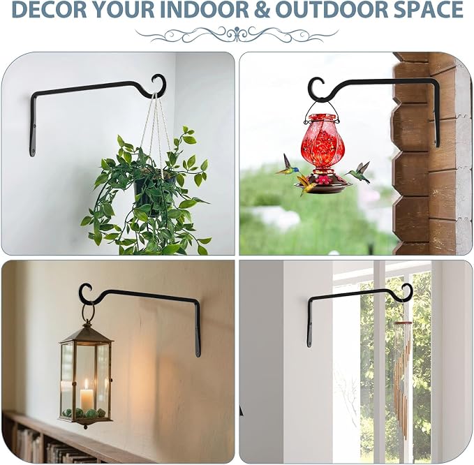 BOLITE Plant Hangers, 10 Inch Hanging Plant Brackets Outdoor Indoor, Wall Hooks - Image 5