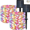 Solar String Lights Outdoor Waterproof 2 Pack Total 66ft 200LED 8 Modes Twinkle by Yaafen