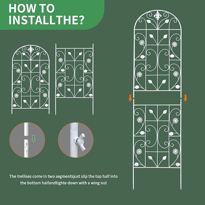 Trellis for Climbing Plants Outdoor, （2 Pack 70.8x19.6-inch）, Generic Metal - Image 6