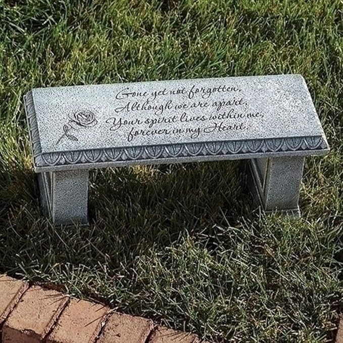 Roman Joseph's Studio 6.25" Memorial Garden Bench – Outdoor Decorative Accent by Roman