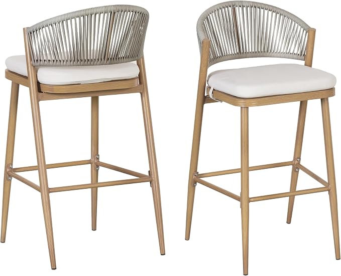 Christopher Knight Home Hearth 30.25" Patio Barstools Set of 2, Woven Wicker - Image 6