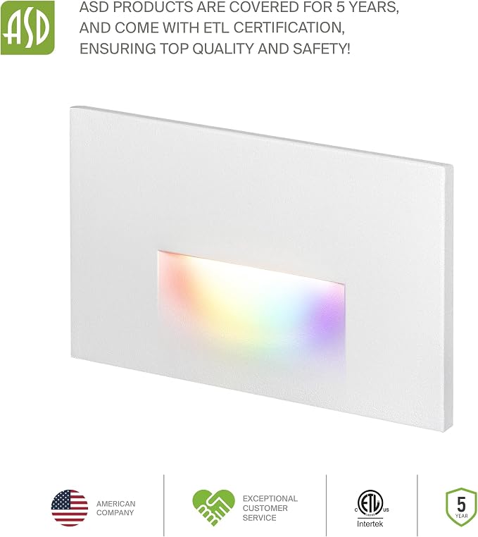 ASD LED Recessed Step Light Fixture, Outdoor & Indoor Stair Tread Lighting | - Image 8