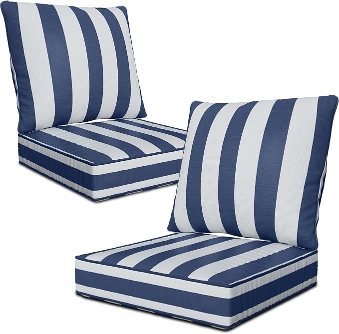 24" x 24" x 6" Outdoor Deep Seat Cushions Set by Unknown