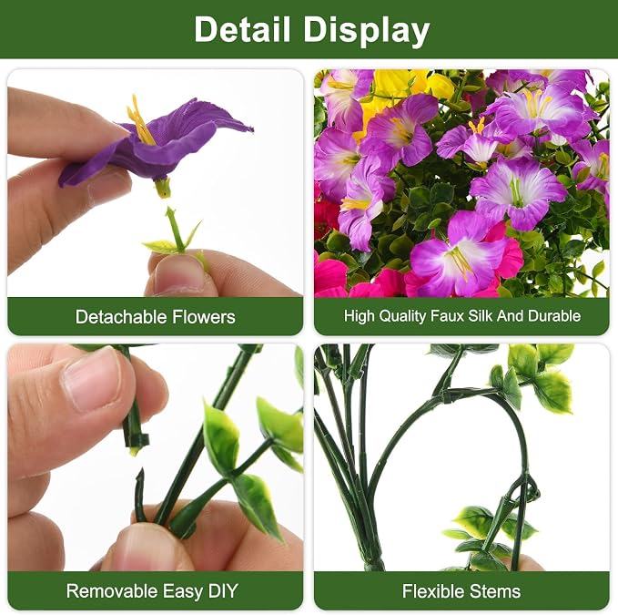 INQCMY Artificial Flowers for Outdoors Fake Plants Spring Decoration, 12 - Image 3