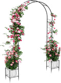 Metal Garden Arch Trellis for Climbing Plants Outdoor, 8.2FT Garden Arbors by Luplom