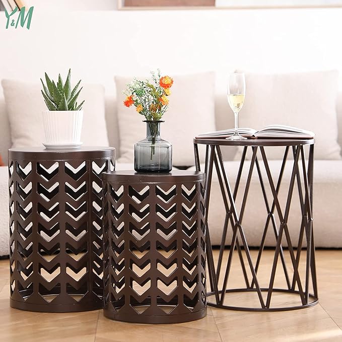 Y&M Nesting Side Table, Indoor End Tables, Outdoor Garden Stool - Image 6
