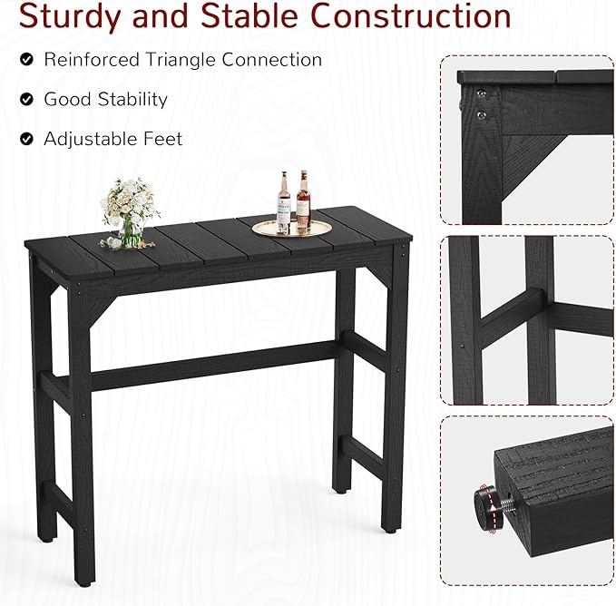 Stoog Outdoor Bar Table, All-Weather HIPS 40" Counter Height Bar Tables - Image 5