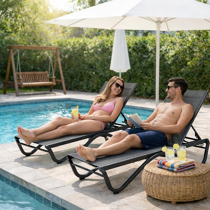 Kozyard Outdoor Chaise Lounge Chair, Full Flat Adjustable Patio Lounger - Image 7