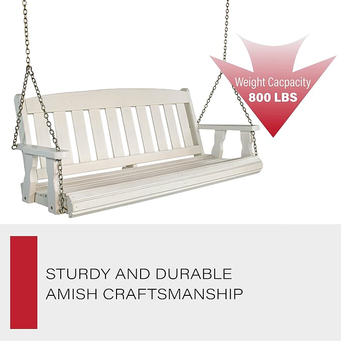 Amish Casual Heavy Duty 800 Lb Mission Treated Porch Swing - Image 6