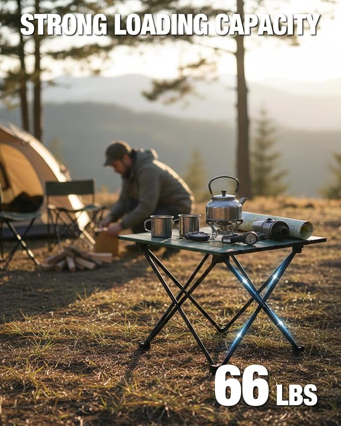VILLEY Portable Camping Side Table, Ultralight Aluminum Folding Beach Table - Image 6