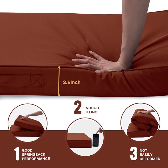 Outdoor Bench Cushion 4 inches Memory Foam Waterproof Patio Furniture Bench - Image 4
