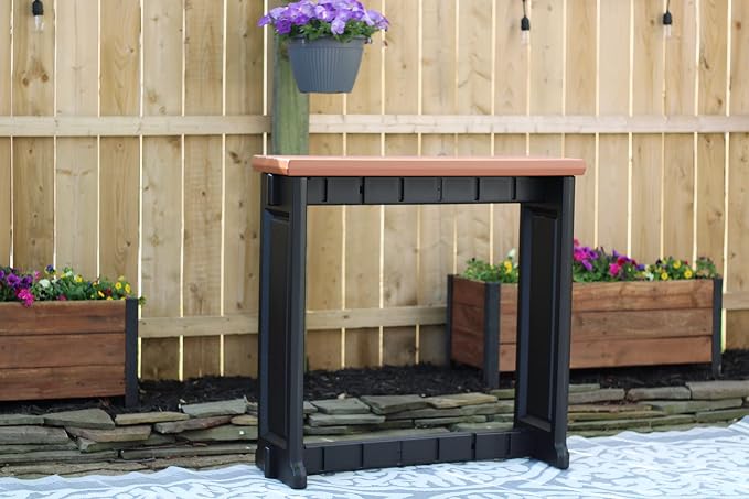 Single Bar Redwood Top & Black Base Ideal - Image 2