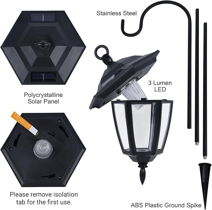 Dynaming 6 Pack Solar Hanging Lights Outdoor, Solar Powered Garden Decorative - Image 7
