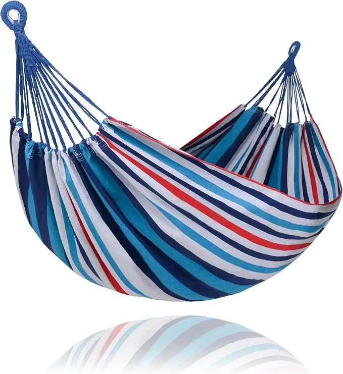 SUNCREAT Hammocks for Outside, Portable Heavy Duty Tree Hammock, Ocean Stripes by SUNCREAT