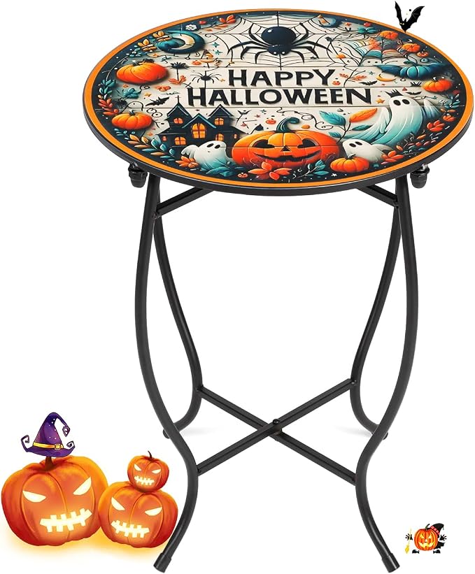 Fashion&cool Patio Side Tables, 14 Inch Weather Resistant Metal Outdoor Side by Fashion%26cool