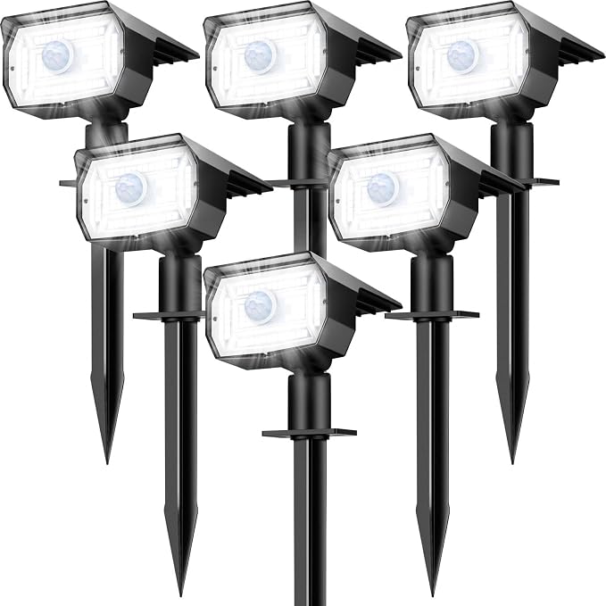 nipify 6 Pack Solar Lights Outdoor Waterproof, Motion Sensor Spot Lights 3 by Nipify