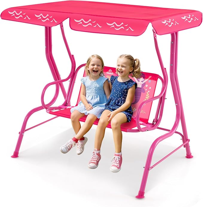 Costzon Kids Porch Swing, All-Weather Patio Swing Bench Hammock w/Adjustable by Costzon