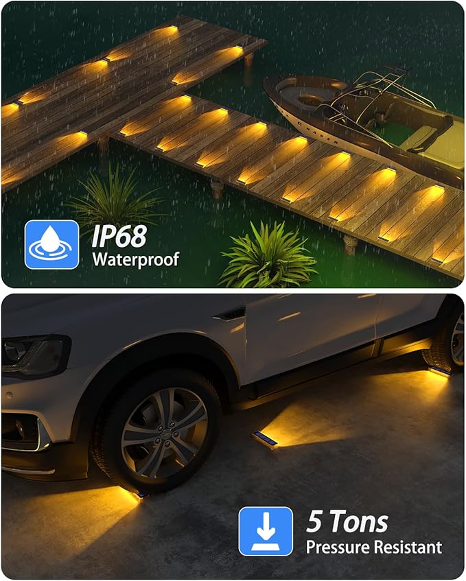 Solar Step Lights for Outside, 6 Pack Solar Stair Lights Outdoor Waterproof - Image 3