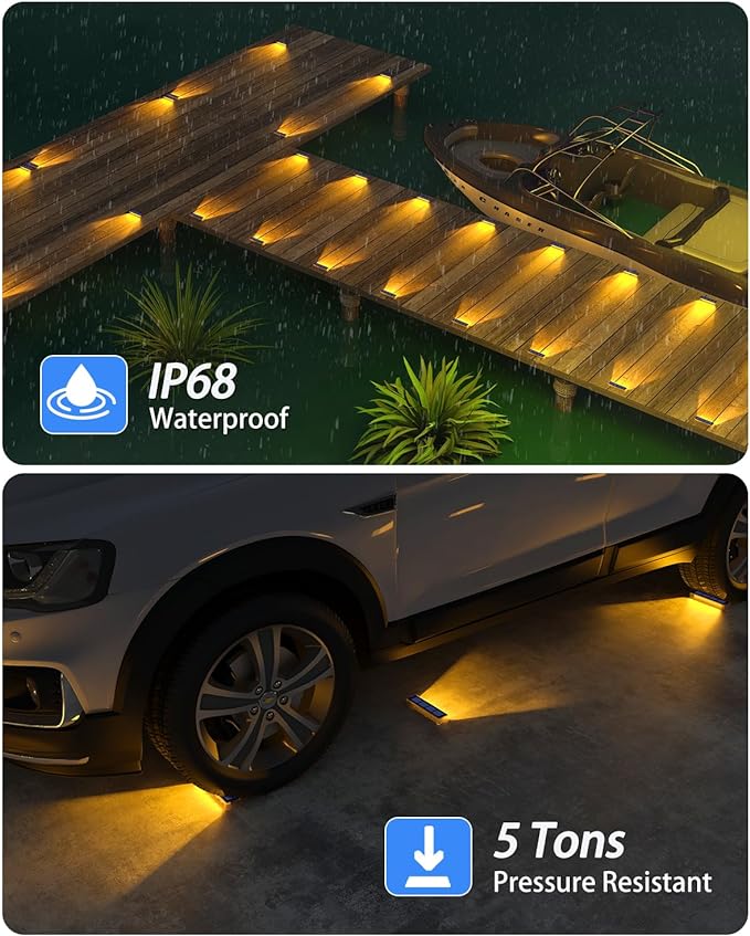 Solar Step Lights for Outside, 4 Pack Solar Stair Lights Outdoor Waterproof - Image 3