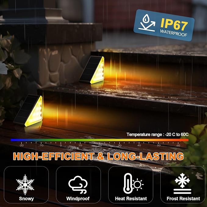 8 Pack Solar Stair Lights, Outdoor Step Lights - Image 4