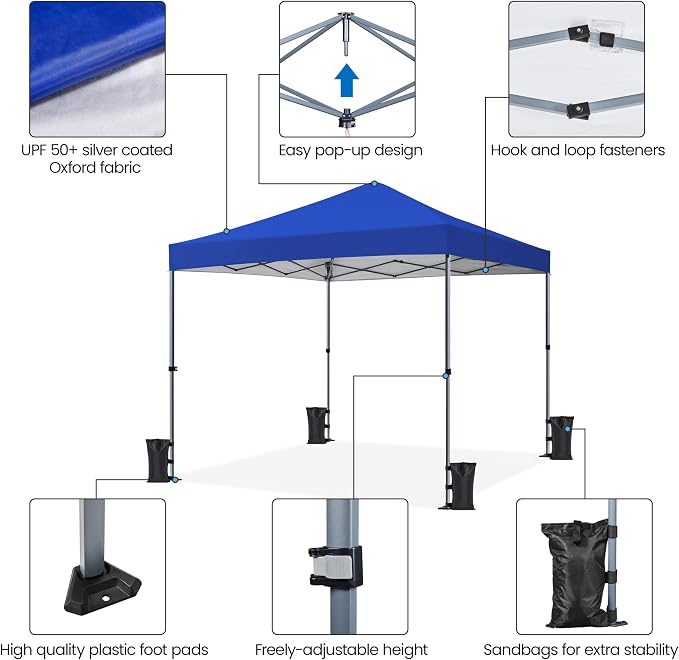 Yaheetech 8x8 Pop Up Canopy Easy Set-up Tent, Portable Outdoor Canopy Instant - Image 4