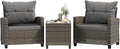 Shintenchi 3 Pieces Patio Furniture Set 3 Pieces PE Rattan Wicker Chairs by Shintenchi