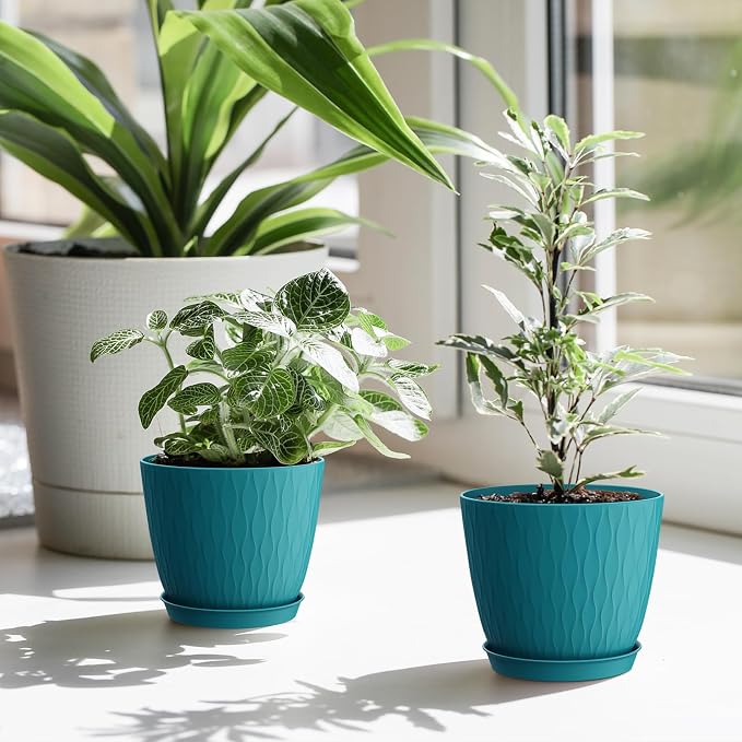 6 inch Plant Pots, 5 Pack Flower Pots - Image 7