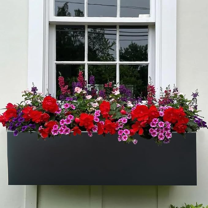 2 Pack Metal Railing Planter Box, 30 Inch Balcony Planters - Image 8