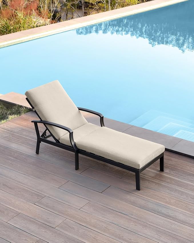 Pool Lounge Chair, Never-Rust Aluminum Outdoor Chaise Lounge - Image 9
