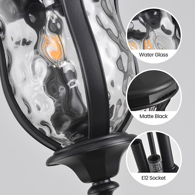 Large Outdoor Pendant Light Fixtures, 23.6'' Exterior Hanging Lantern Porch - Image 2